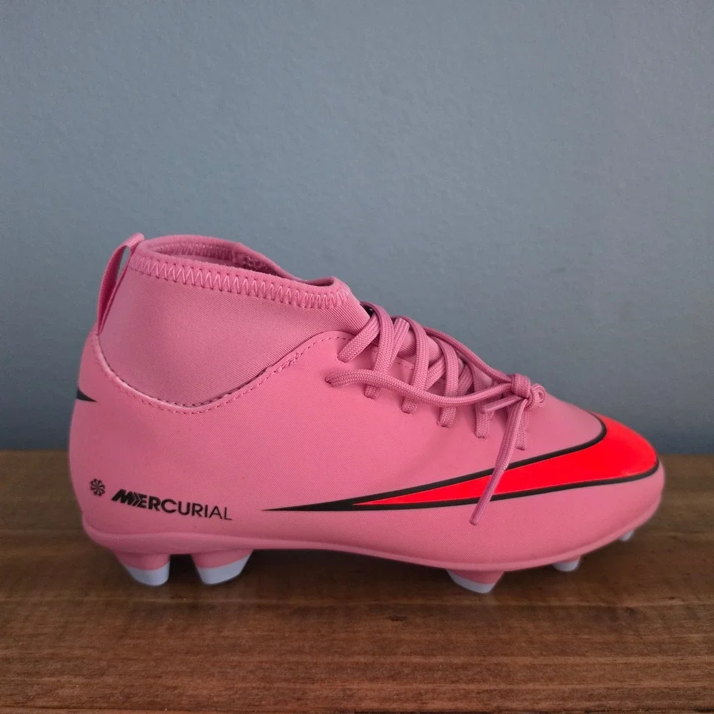 Nike Kids Soccer Cleats Jr Superfly 10 Club FG/MG  Pink Magic Flamingo 1Y